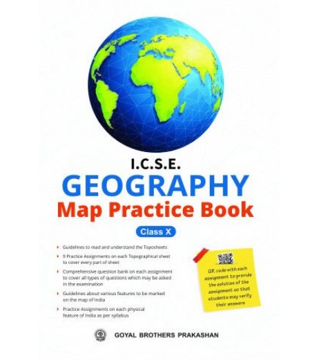 ICSE Geography Map Practice Book Class 10 Goyal Brother Publication