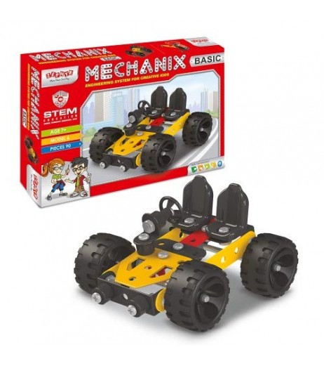 MECHANIX Basic Series, DIY STEM Toy, 90 Pieces In The Game, Can Make 6 Different Models for 7+  year of Kids