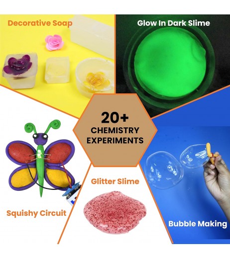 Slime & Soap Making, Bubbles Experiment Set | Ultimate Chemistry Fun for 8+ Year Of Kids