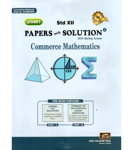 Uttams Paper Solution Std 12 Commerce Mathematics |  For 2026 Examination