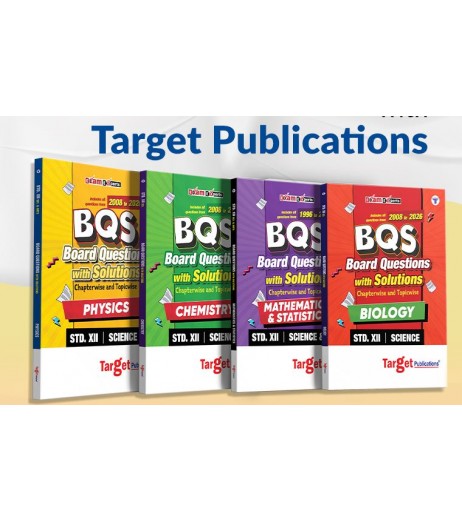 Target Publication Std.12 Board Questions With Solutions Physics, Chemistry, Mathematics & Biology