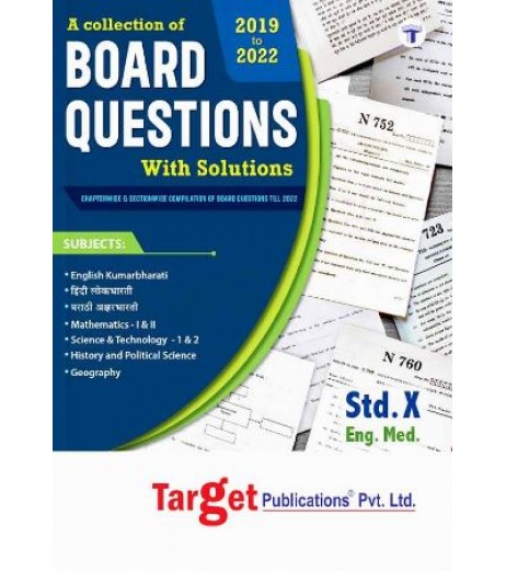 Target Publication Std.10 Board Questions With Solutions Book With Solutions Includes All Subject