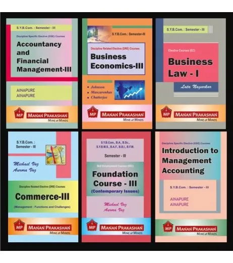 SyBcom Sem 3 books Manan Prakashan-Set Of 6 Books