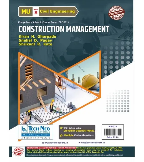 Construction Management Sem 8 Civil Engineering Techneo Publication ...