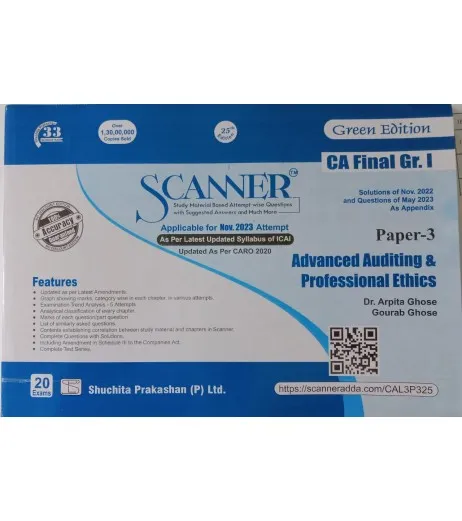 Scanner CA Final Group-1 New Syllabus Paper-3 Advanced Auditing & Professional Ethics |Applicable for May 2023