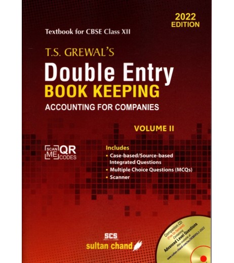 T S Grewals Double Entry Book Keeping Vol 2 CBSE Class 12 Accounting for Companies | Latest Edition Commerce - SchoolChamp.net