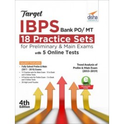 Target IBPS Bank PO/ MT 18 Practice Sets for Preliminary and Main Exam | Latest Edition
