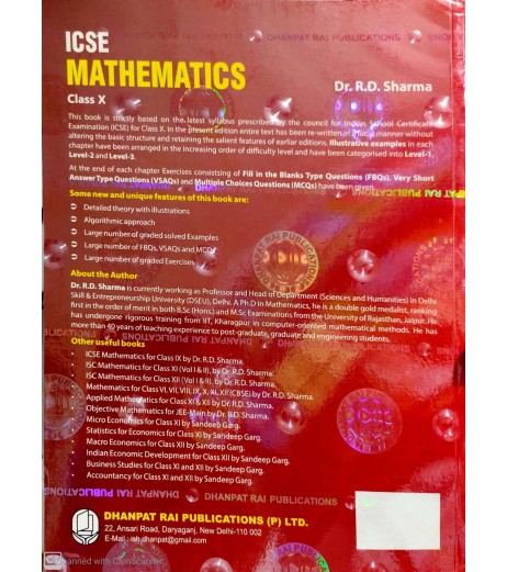ICSE Mathematics for Class 10 by R D Sharma | Latest Edition ICSE Class 10 - SchoolChamp.net