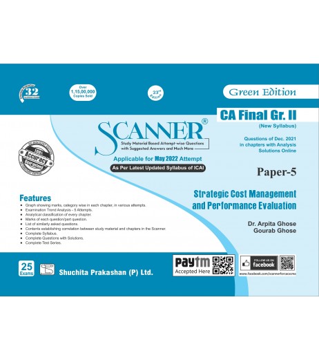 Scanner CA Final Group-2 New Syllabus Paper-5 Strategic Cost Management and Performance Evaluation | Latest Edition Chartered Accountant - SchoolChamp.net