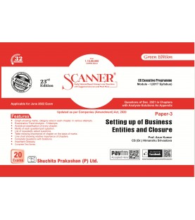 Scanner CS Executive Programme Module-1  Paper-3 Setting up of Business Entities and Closure | Latest Edition
