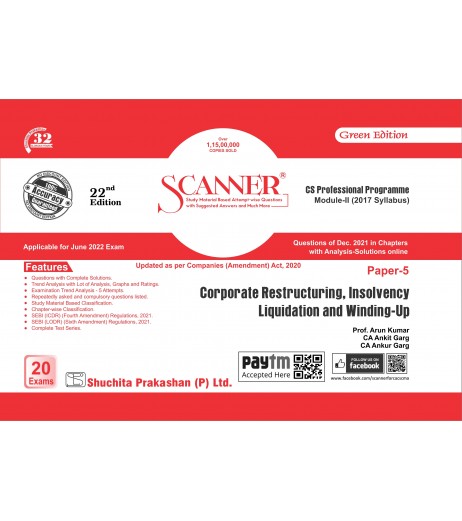 Scanner CS Professional Programme Module-2  Paper-5 Corporate Restructuring, Insolvency, Liquidation and Winding-Up | Latest Edition Chartered Accountant - SchoolChamp.net