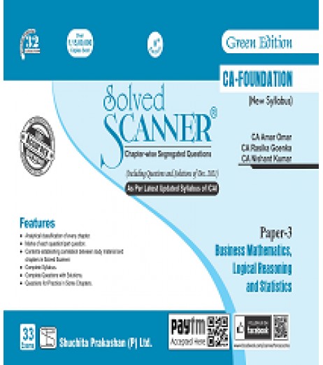 Solved Scanner CA Foundation Paper-3, Business Mathematics, Logical Reasoning and Statistics Chartered Accountant - SchoolChamp.net
