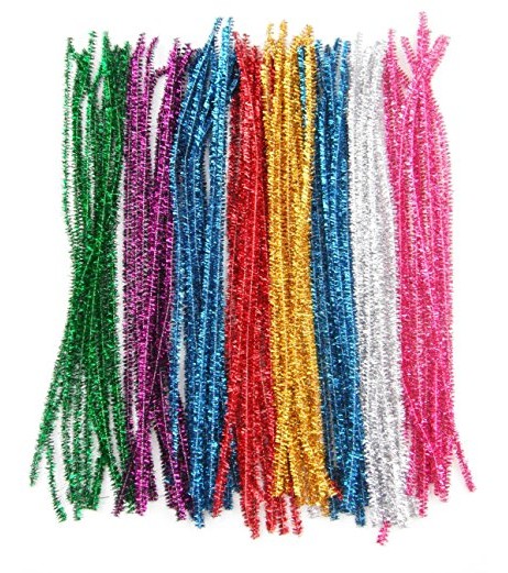 Glitter Tinsel Pipe Cleaners Assorted Colours 20 pcs Craft Accessories - SchoolChamp.net