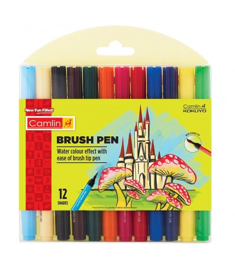 Brush Pen 1 Pack with 12 Units Colours and Brushes - SchoolChamp.net
