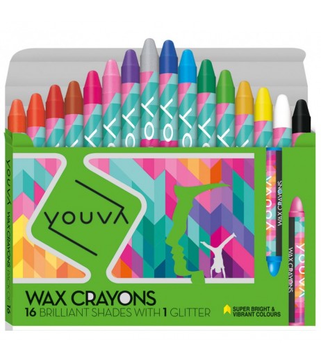 Crayons 1 Pack with  16 Shades Assorted Shades Colours and Brushes - SchoolChamp.net