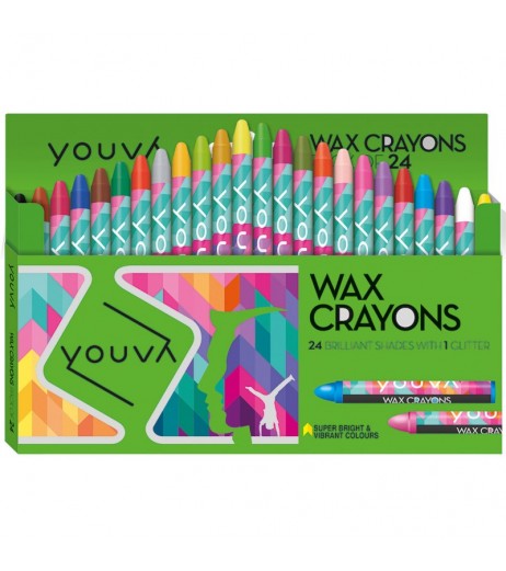 Crayons 1 Pack with  24 Shades Assorted Shades Colours and Brushes - SchoolChamp.net
