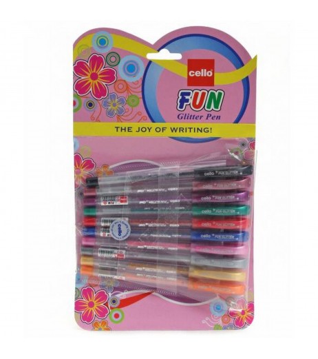 Gliter Gel Pen HI-Speed 1 Pack with 10 Units Colours and Brushes - SchoolChamp.net