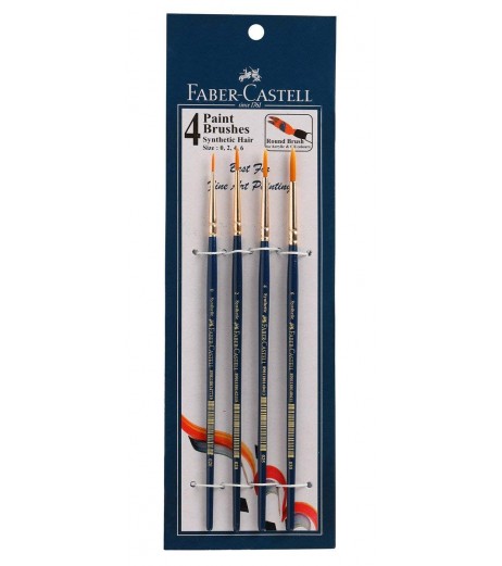 Paint Brush 1 Pack with 4 Units (Navy Blue) Colours and Brushes - SchoolChamp.net