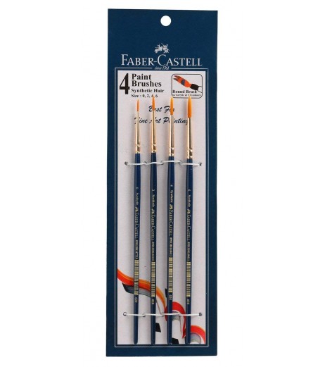 Paint Brush 1 Pack with 4 Units (Navy Blue) Colours and Brushes - SchoolChamp.net