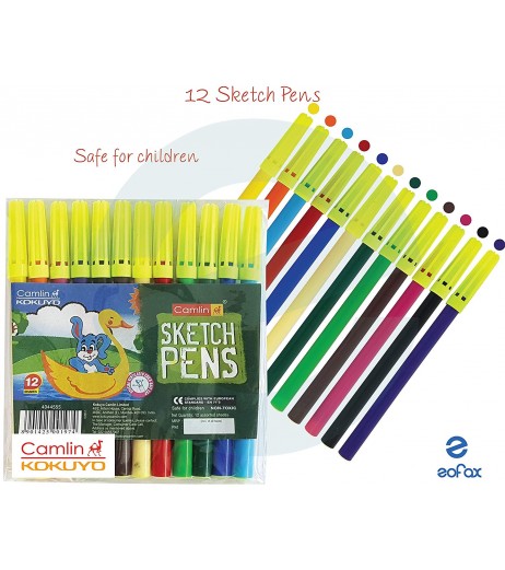 Sketch Pen 1 Pack with 12 Units Colours and Brushes - SchoolChamp.net