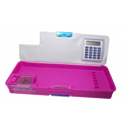 Multicolored Cartoon Design pencil box with Calculator