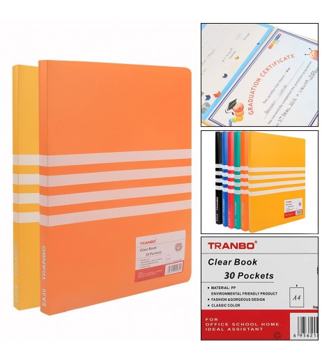 Clear plastic cover 30 Pockets A4 Size Pack of  2 Display Files - SchoolChamp.net