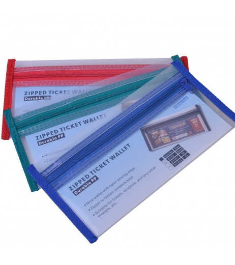 Small envelope with zip bag (Blue, Red and Green) Set of 3 Documents Bag Folders - SchoolChamp.net