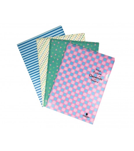 Small plastic printed documents file pouch Set of 4 Documents Bag Folders - SchoolChamp.net
