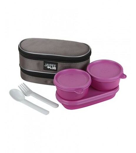 Lunchbox Plastic 3 Course Meal Bag Purple Lunch Box - SchoolChamp.net