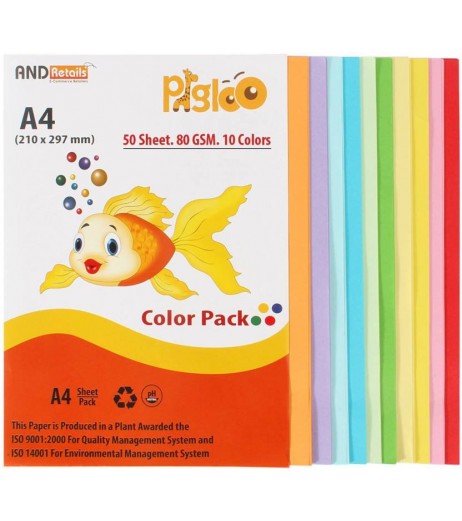 Craft Paper A4 80 gsm 50 sheets 10 colour Craft Paper - SchoolChamp.net