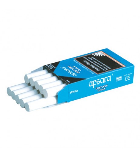 Blackboard Chalk White Dustless Chalk Pack of 10 BlackBoard Chalk - SchoolChamp.net