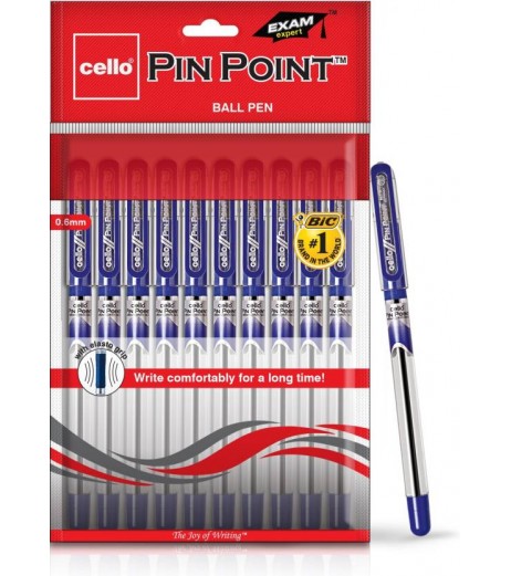 Ball Pen Pinpoint blue Pack of 10 Pen - SchoolChamp.net