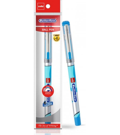 Ball pen Butterflow Blue Pack of 10 Pen - SchoolChamp.net