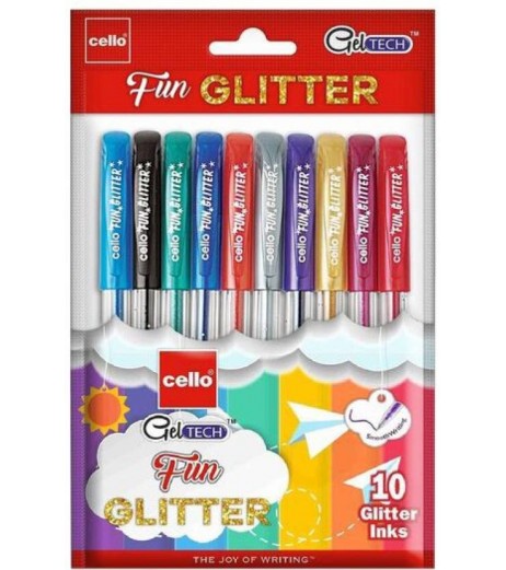 Gel pen Glitter Pack of  10 Pen - SchoolChamp.net