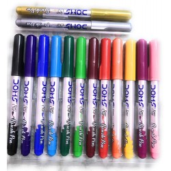 DOMS Brush Pen 14 Shades Includes 1 Silver and 1 Gold with