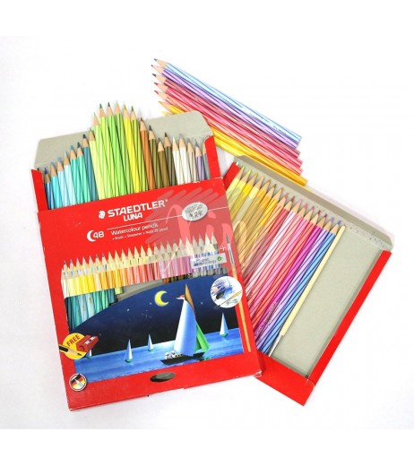 Staedtler Luna Aquarell Watercolor Pencil Pack of 48 Shades with With Free pencil Gift Material Pencil - SchoolChamp.net