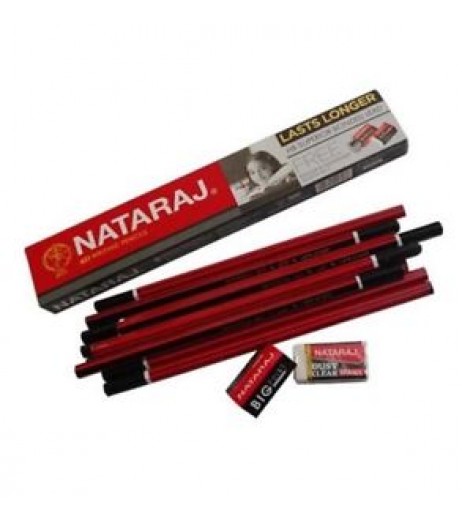 Nataraj 621 Pencil 10 PCs with   Free 1 sharpener and 1 Eraser Pencil - SchoolChamp.net