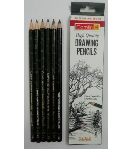 Camlin High Quality Drawing Pencils Set of HB 2B 3B 4B 6B 8B 6 Units Pencil - SchoolChamp.net