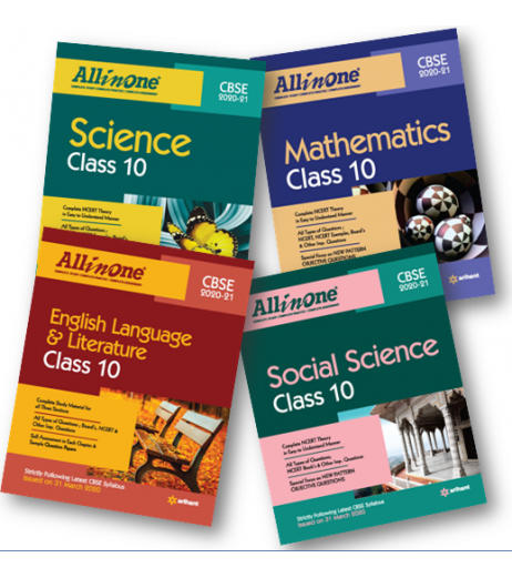 All In One Class 10 Set of 4 Books English, Social Science, Science & Mathematics | Latest Edition CBSE Class 10 - SchoolChamp.net