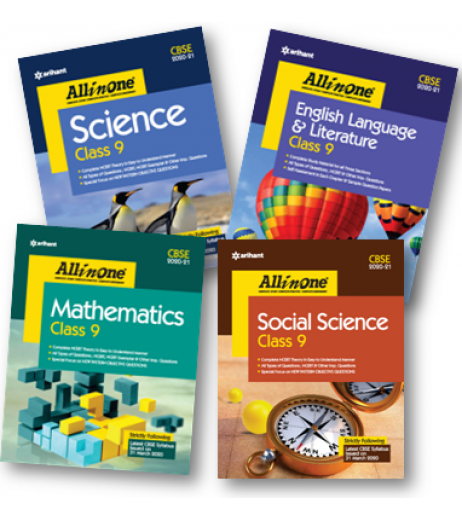 All In One Set of 4 Books English, Social Science, Science, Mathematics For Class 9 CBSE Class 9 - SchoolChamp.net