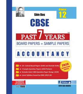 Shiv Das CBSE Past 7 Years Solved Board Papers + Sample Papers Accountancy Class 12 | Latest Edition