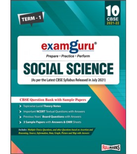 Examguru Social Science Question Bank with Sample Papers Term-1 CBSE Board