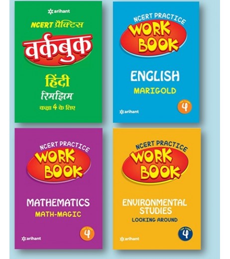 Arihant NCERT Practice Workbook Class 4 Maths Magic, Marigold, Hindi Rimjhim, Environmental Studies