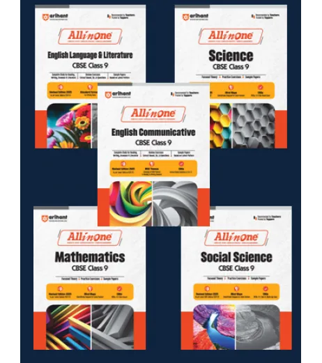 All In One Set of 5 Books English, Social Science, Science, Mathematics For Class 9