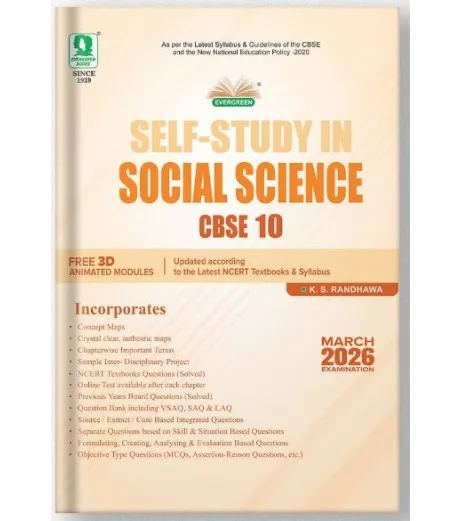 Evergreen CBSE Self- Study in Social Science Class 10 for March 2026 
