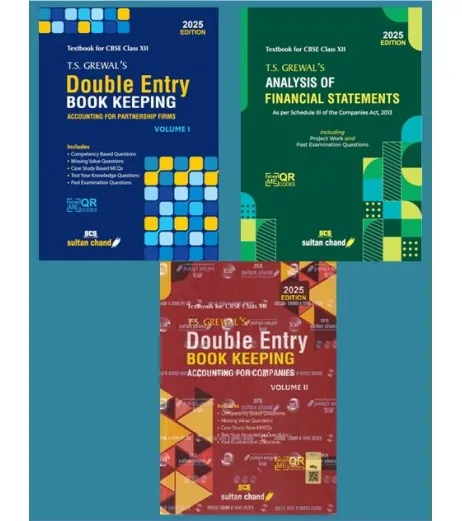 T S Grewals Accounting books for CBSE Class 12 Set Of 3 Books | 2025 Edition